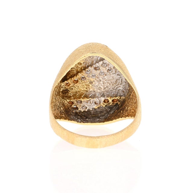 0.35 Carat Diamond 14 Karat Yellow Gold Cocktail Ring, Size 7 For Sale - Image 4 of 6