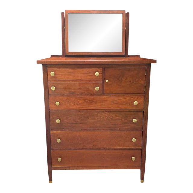 Vintage Georgian Style Chest of Drawers With Mirror For Sale