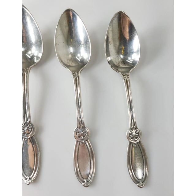 19th Century Set of 4 American Sterling Silver Union Pattern Spoons by Wendt & Co. For Ball Black & Co. For Sale - Image 4 of 10