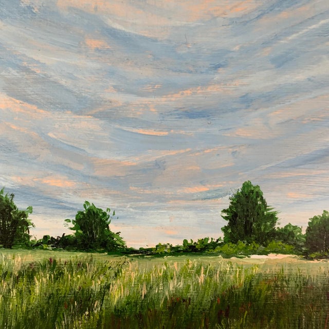 "Across the Fields" Contemporary Original Impressionist Style Landscape Painting by Deb Bossert For Sale - Image 4 of 5