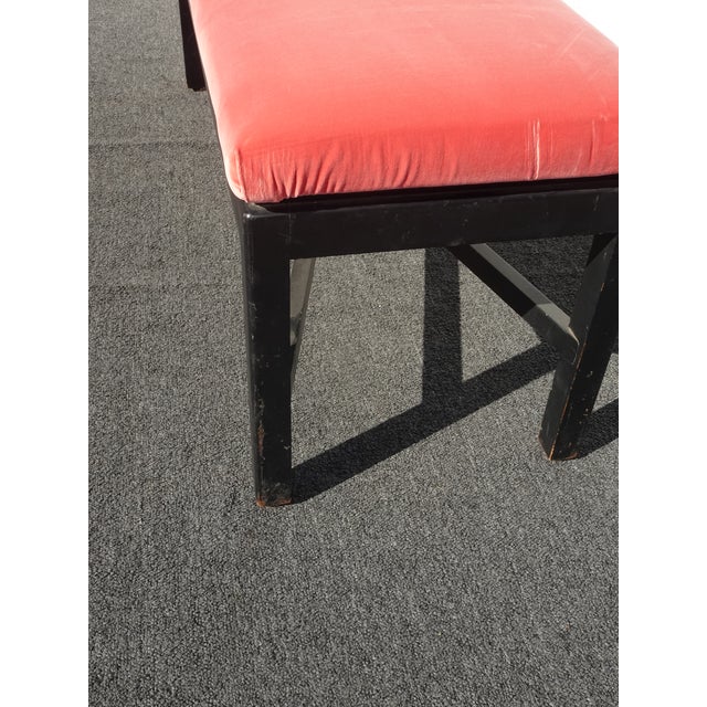 Vintage Modern Coral Velvet Long Bed Side Bench For Sale - Image 11 of 12