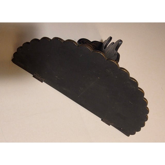 Late 19th Century Chinoiserie Black Paper Mache Wall Shelf Bracket For Sale - Image 5 of 17