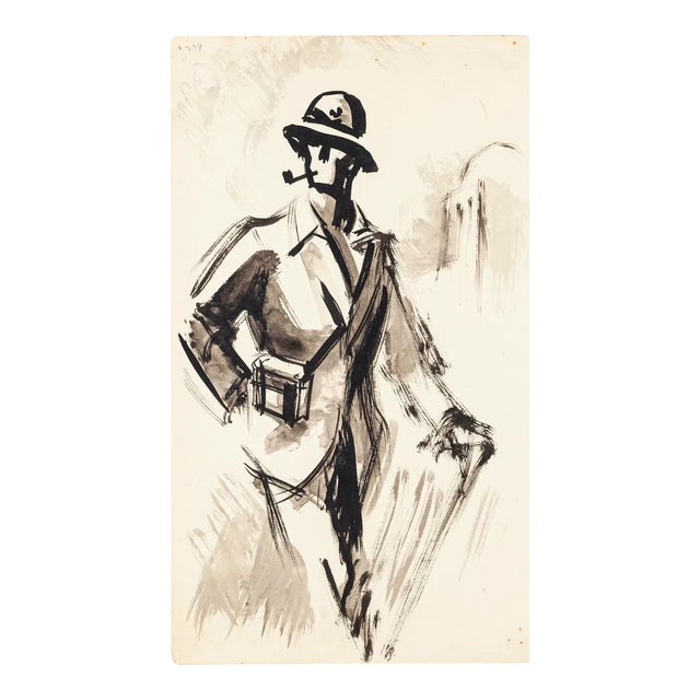 Women - Original China Ink and Watercolor by J.L. Rey Vila - 1950s 1950s For Sale