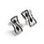 Mid 20th Century 14k White Gold Black Diamond Leaf Huggie Earrings Estate, Pair For Sale - Image 4 of 4