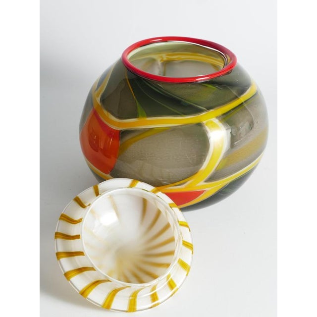 Gold Large Studio Glass Lidded Jar by Ragnar Klenell, Sweden, 2012 For Sale - Image 8 of 18