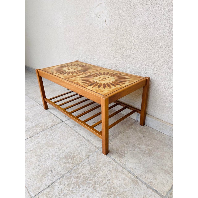 1960s Scandinavian Teak and Ceramic Coffee Table, 1960 For Sale - Image 5 of 8