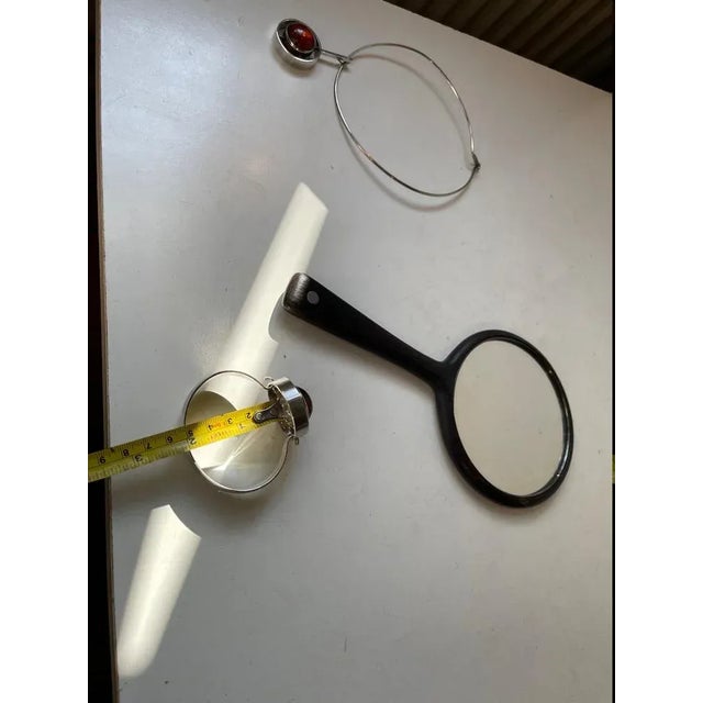 Gemstone Scandinavian Modern Silver and Amber Necklace and Armring by Niels Erik, 1960s, Set of 2 For Sale - Image 7 of 12