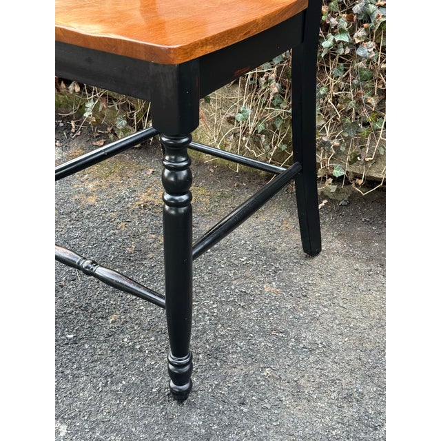 Napoleon Style Distressed Black Painted Barstools - Set of 4 For Sale - Image 9 of 10
