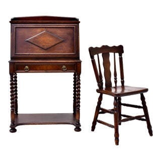 Stickley Brothers Barley Twist Secretary Desk Set For Sale