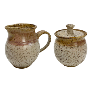 Vintage Studio Pottery Creamer and Sugar Pair