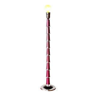 1980s Art Deco Metallic Glass Floor Lamp For Sale