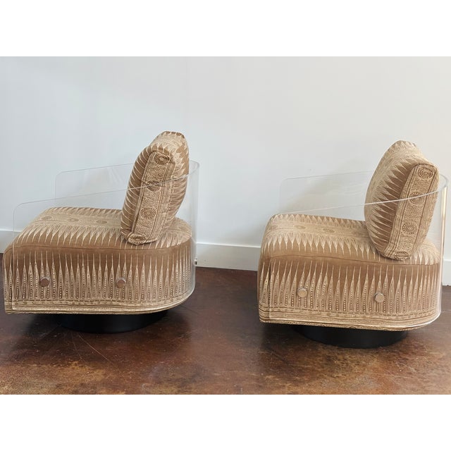 Mitchell Gold & Bob Williams Lucite Lucy Swivel Chairs - Set of 2 For Sale In Columbia, SC - Image 6 of 12