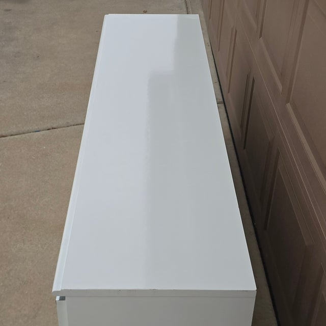 Lane Furniture 1980s Lane Post Modern Dresser With Chrome Accents For Sale - Image 4 of 7