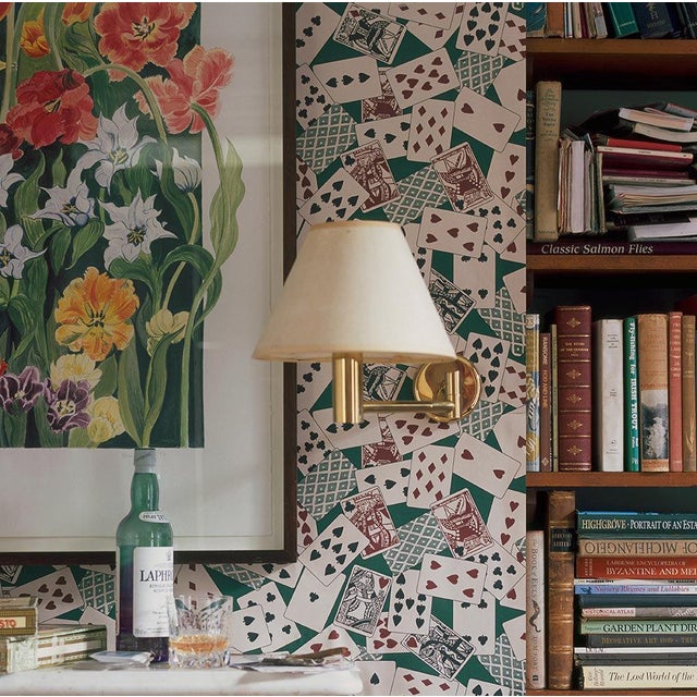 Royal Flush Green Baize Wallpaper Price Per Roll Chairish