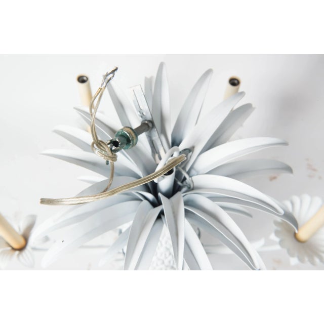 1960s 1960s White Painted Metal Pineapple Chandelier For Sale - Image 5 of 11