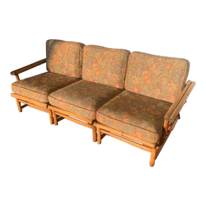 1970s Mid Century Rattan Bamboo Modular Sectional Sofa