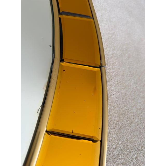 Cristal Arte Mid 20th Century Oval Gold Hand-Cut Beveled Glass Mirror Model 2727 by Cristal Art For Sale - Image 4 of 17