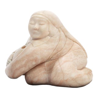 Alabaster Sculpture of a Native American Figure For Sale