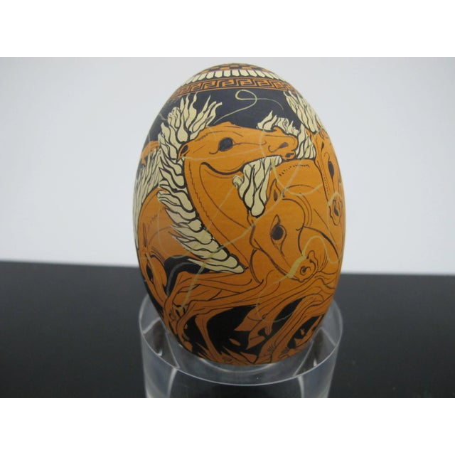 Yyiannis Nomikos Male Erotic Mythology Trojan War Painting on Duck Egg Art 1977 For Sale - Image 4 of 8