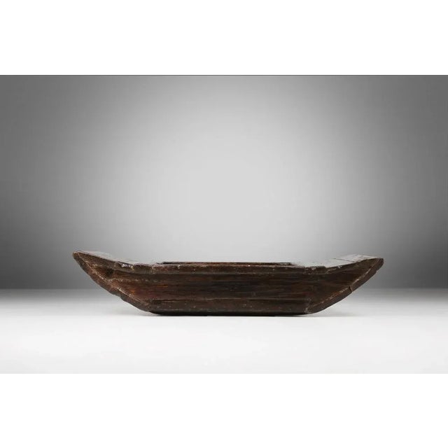 Mid-Century Modern Antique Handmade Wooden Wabi Sabi Trough or Bowl, 19th Century For Sale - Image 3 of 13