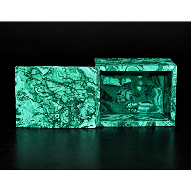 Malachite Box Thorns and Roses Italian Made Gemstone Box For Sale - Image 13 of 15