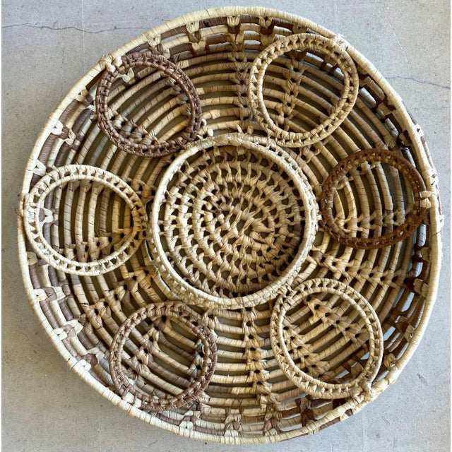 Mid 20th Century Mid 20th-Century Artfully Handwoven Natural Grass Trays - Set of 4 For Sale - Image 5 of 12