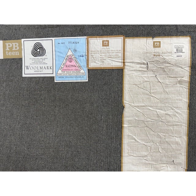 7ft11in × 10ft Pottery Barn Teen Classic Wool Border Area Rug For Sale - Image 12 of 12