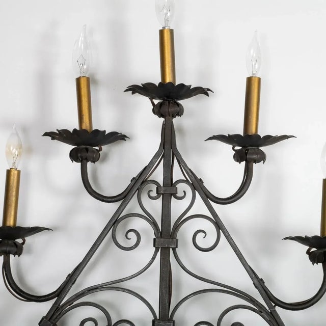 Gothic Wrought Iron Candelabra Style Floor Lamp For Sale - Image 4 of 12