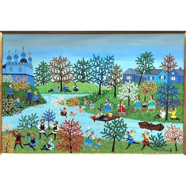 Figurative Beautiful "La Fin De La Moisson" Painting Framed. For Sale - Image 3 of 10