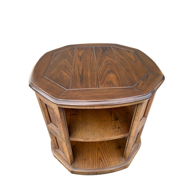 Henredon Regency Style Three-Tier Occasional Side Table This beautiful octagon side table is constructed of walnut. There...