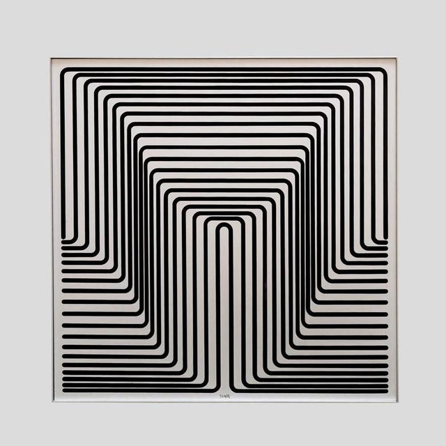 Title: “Structure En Progression Positive” by Yvaral (Jean-Pierre Vasarely) A set of two inverted silkscreens on metal...
