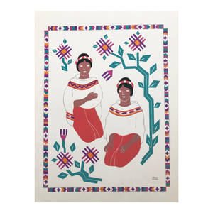 Carlos Merida, 1945 Mexican Modernist Silkscreen Serigraph Print Regional Dress Carlos Merida, 1945