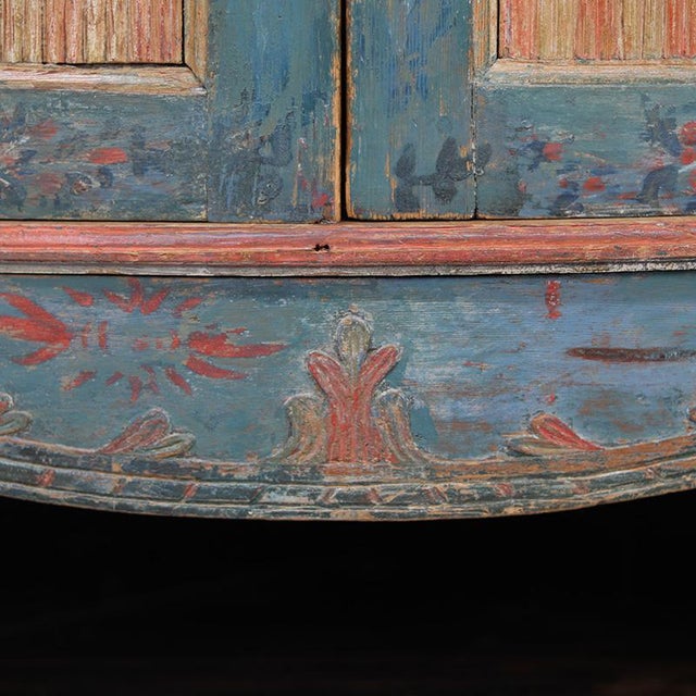 Antique Swedish Folk Art Painted Corner Cabinet, 1840 For Sale - Image 10 of 15