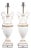 1920s French White Marble Vase Shaped Table Lamps Mounted on Lucite - a Pair For Sale