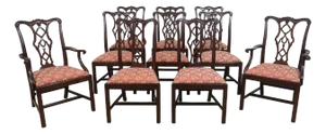 Set of 10 Henkel Harris Model 115 Mahogany Dining Room Chairs