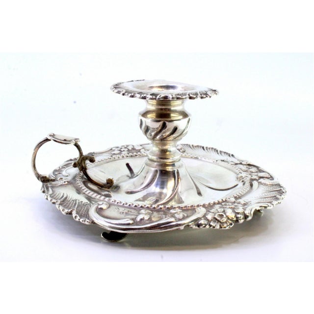 Silver Paddle with Embossed Floral Motifs, Corded Edge Frieze and Feet For Sale - Image 6 of 7