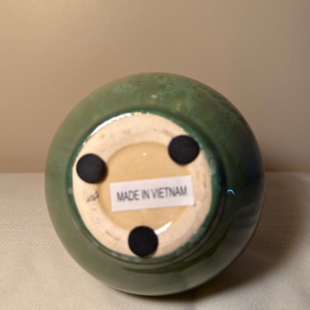 John-Richard John-Richard Contemporary Apple Green Ceramic Double Gourd Vase For Sale - Image 4 of 4
