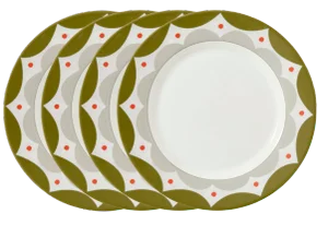 Spode Kit Kemp Geo Geo Dinner Plate 11", Set of 4