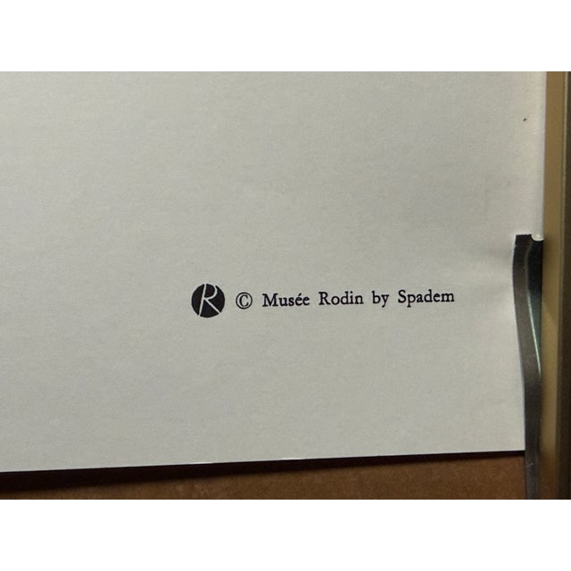 Paper Mid 20th Century Out of Print Framed Auguste Rodin "Two Woman Embracing" Jacomet Reproduction For Sale - Image 7 of 8