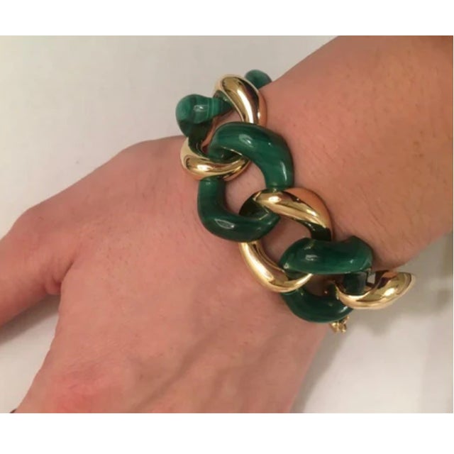 Christina Addison Tiger's Eye Gold Link Bracelet For Sale In New York - Image 6 of 12