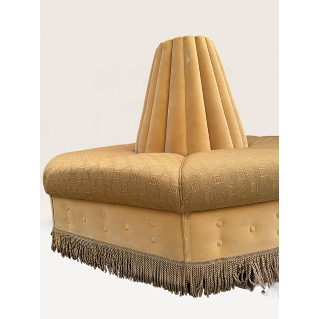 1940s Vintage Italian Art Deco Style Circular Borne Conversation Settee For Sale - Image 5 of 12