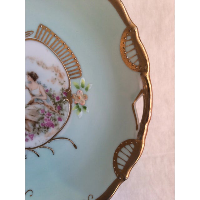 Hand Painted Porcelain Tazza For Sale - Image 9 of 10