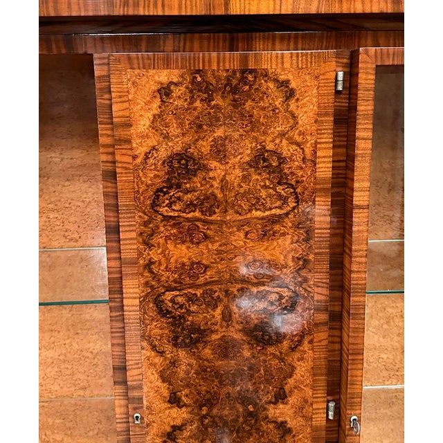 Art Deco Walnut Display Cabinet, 1930s For Sale - Image 9 of 10