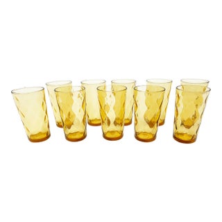 Vintage Hazel Atlas El Dorado Amber Drinking Glass Tumblers - 10 Pieces For Sale