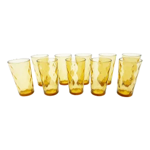 Vintage Hazel Atlas El Dorado Amber Drinking Glass Tumblers - 10 Pieces