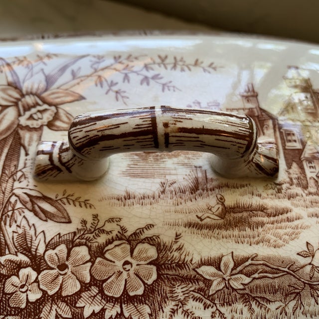 Antique English Ironstone Grindley Aesthetic Movement Transferware Tureen For Sale In Palm Springs - Image 6 of 12