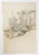 Vintage pencil on paper study of wadi and palm trees by George Baer (American 1895-1971). Unframed, image size 10" sq.,...