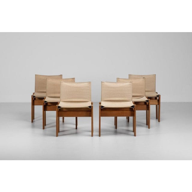 Monk Chairs in Canvas by Afra and Tobia Scarpa for Molteni, Italy, 1974, Set of 6 For Sale - Image 10 of 18