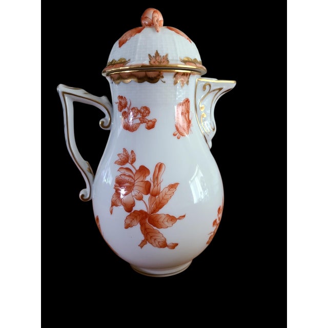 Traditional Herend Fortuna Rust Vintage 1960s - 8.5" Coffee Pot - Discontinued For Sale - Image 3 of 9
