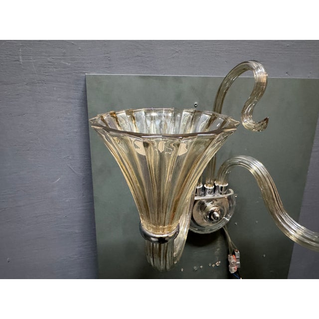 Murano Glass Sconces by Barovier, 1950s, Set of 3 For Sale - Image 6 of 11